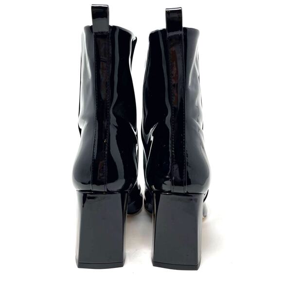Good American Black Patent Leather Boots Size 8.5 Square Toe GA165P-X - Picture 6 of 9